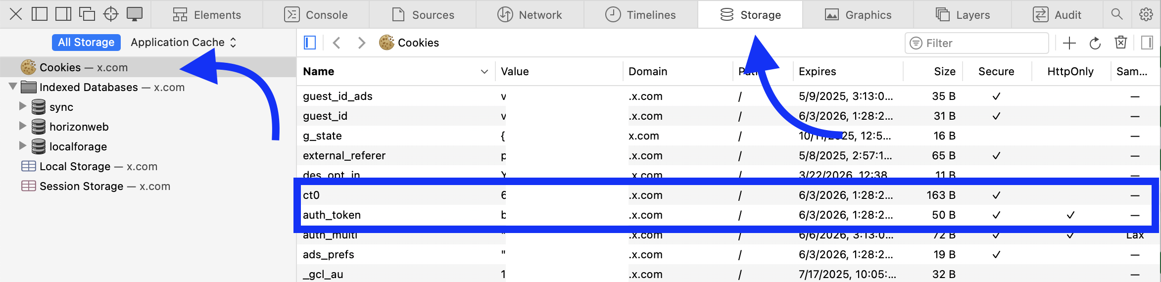 Safari - Cookies